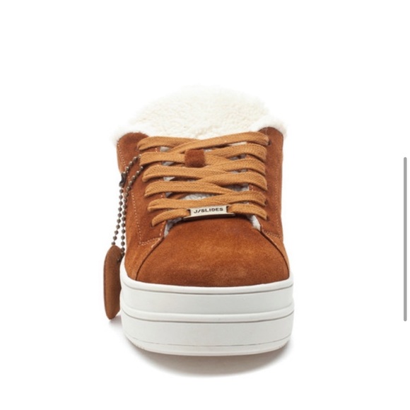 NWT J/SLIDES NINKA Waterproof Suede and Sherpa Sneaker - Picture 3 of 16